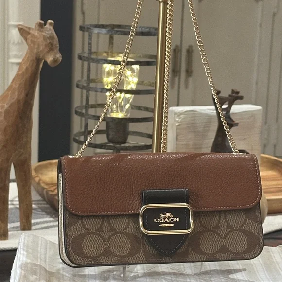 COACH Signature Colorblock Morgan Crossbody in Khaki/Multi, BNWT - Picture 10 of 16